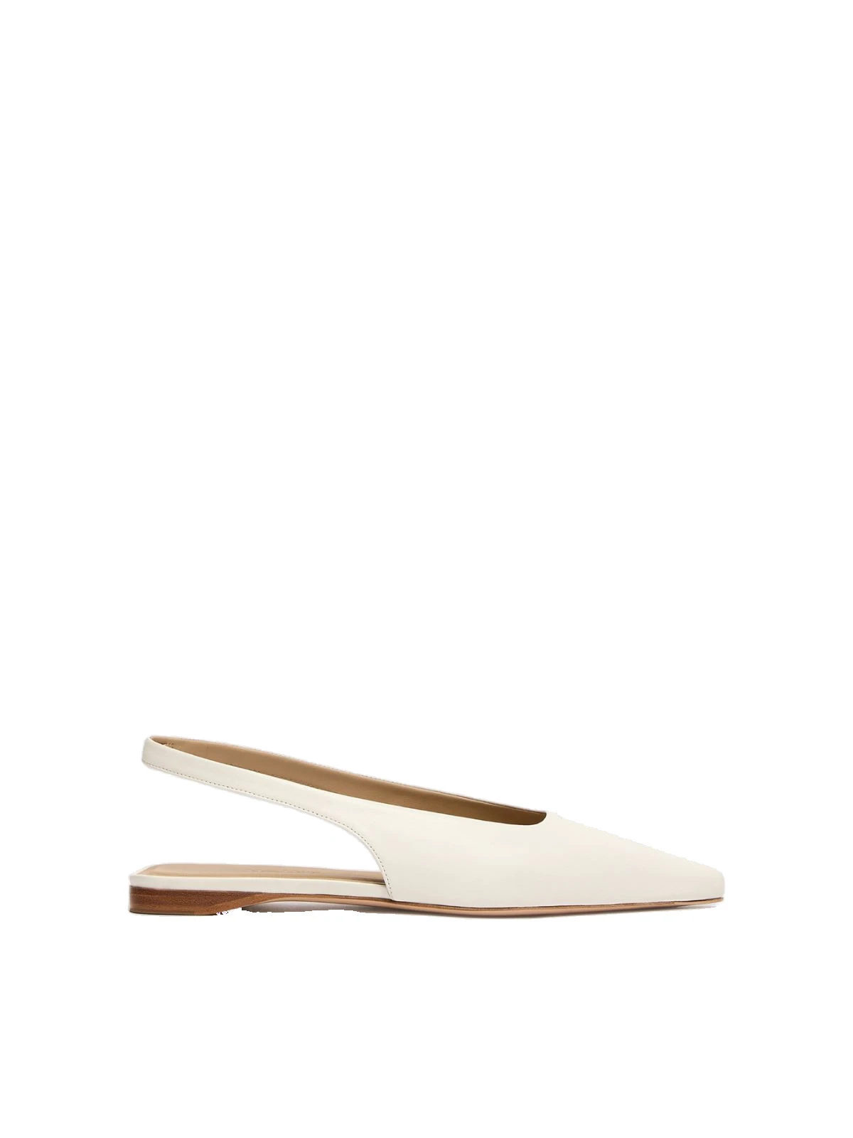 Max Mara Manna Nappa Leather Flat Slingbacks in Ivory Max Mara Manna Nappa Leather Flat Slingbacks in Ivory | Flats | Coveti