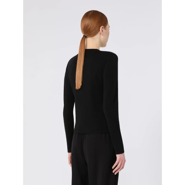 Max Mara Manto Embossed Logo Wool Sweater in Black | Sweaters | Coveti