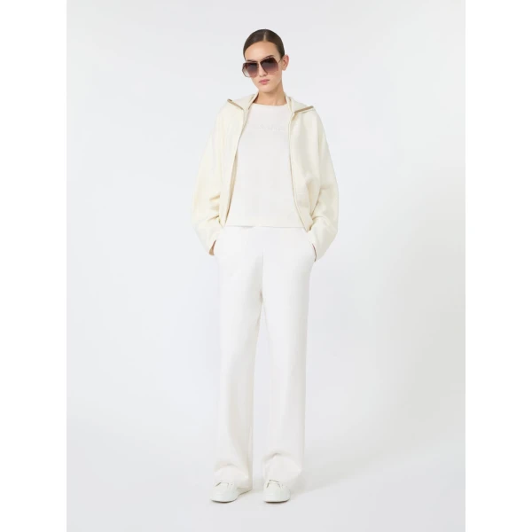 Max Mara Manto Embossed Logo Wool Sweater in White | Sweaters | Coveti