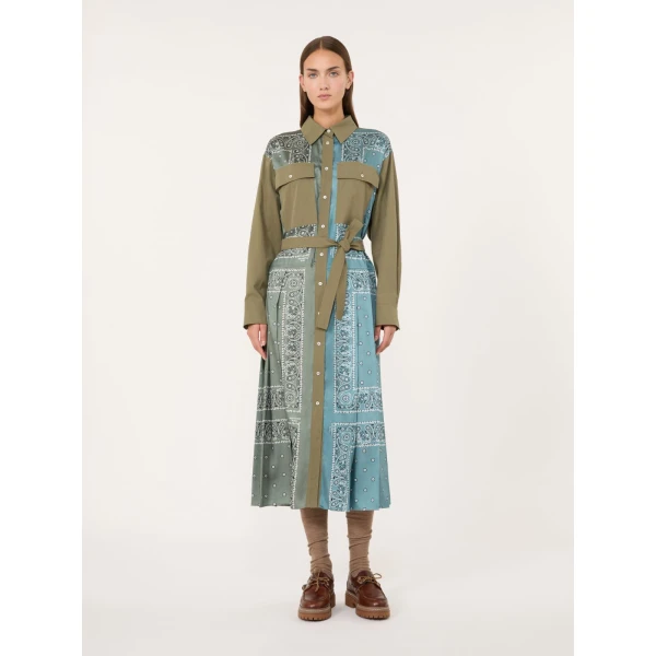 Max Mara Manto Twill and Poplin Shirt Dress in Light Blue | Shirtdress | Coveti