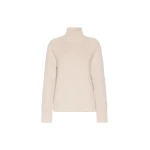 Max Mara Mantova Wool and Cashmere Polo-Neck Sweater in Albino White | Turtlenecks | Coveti