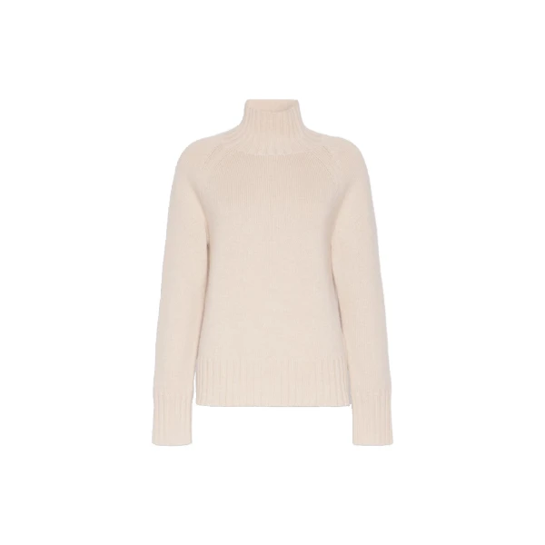 Mantova Wool and Cashmere Polo-Neck Sweater in Albino White