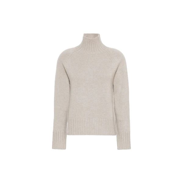 Max Mara Mantova Wool and Cashmere Polo-Neck Sweater in Beige | Turtlenecks | Coveti