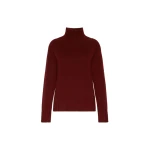 Max Mara Mantova Wool and Cashmere Polo-Neck Sweater in Bordeaux | Turtlenecks | Coveti