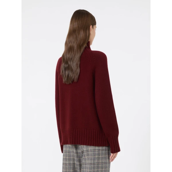 Max Mara Mantova Wool and Cashmere Polo-Neck Sweater in Bordeaux | Turtlenecks | Coveti