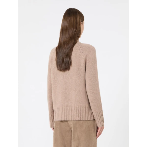 Max Mara Mantova Wool and Cashmere Polo-Neck Sweater in Clay | Turtlenecks | Coveti