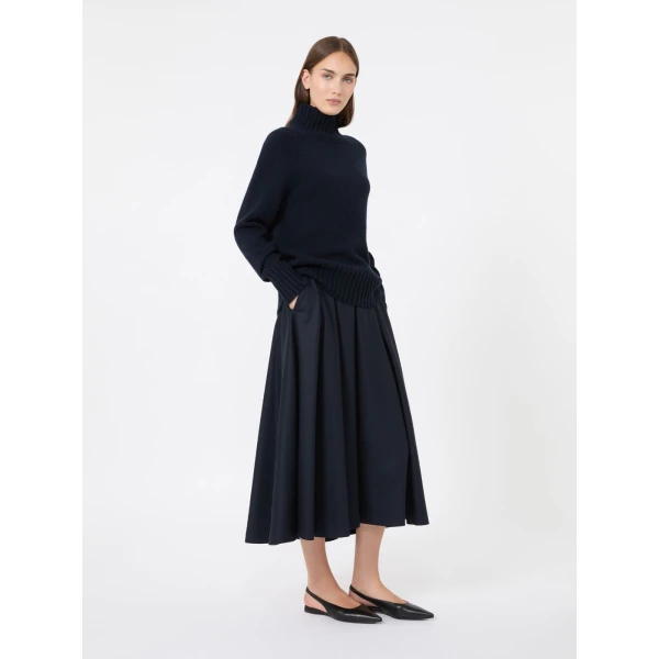Max Mara Mantova Wool and Cashmere Polo-Neck Sweater in Ultramarine | Turtlenecks | Coveti