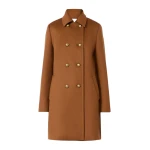 Max Mara Maranta Double-Breasted Wool Broadcloth Coat in Tobacco | Wool Coat | Coveti