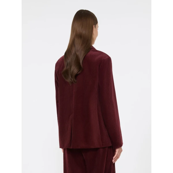 Max Mara Maranta Single-Breasted Velvet Jacket in Bordeaux | Blazers | Coveti