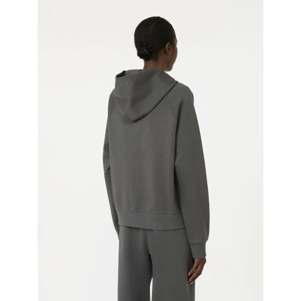 Max Mara Marea Technical Cotton Jersey Sweatshirt in Dark Grey | Sweaters | Coveti