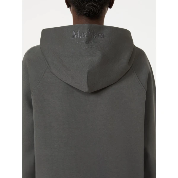 Max Mara Marea Technical Cotton Jersey Sweatshirt in Dark Grey | Sweaters | Coveti