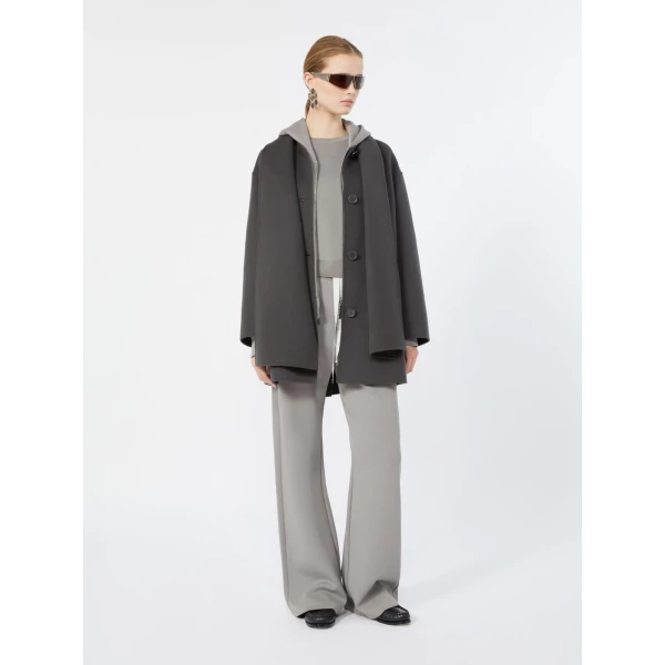 Max Mara Marea Technical Cotton Jersey Sweatshirt in Pearl Grey | Sweaters | Coveti