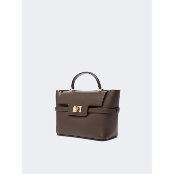 Max Mara Margaux Extra Small Leather Bag in Dark Brown | Mini Bags | Coveti