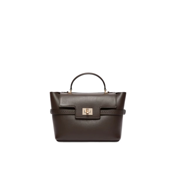 Margaux Extra Small Leather Bag in Dark Brown