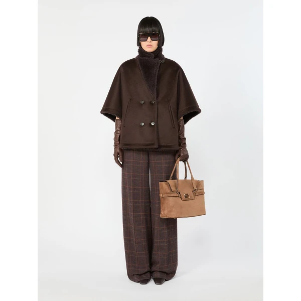 Max Mara Margaux Medium Suede Bag in Brown | Totes & Top-Handle Bags | Coveti