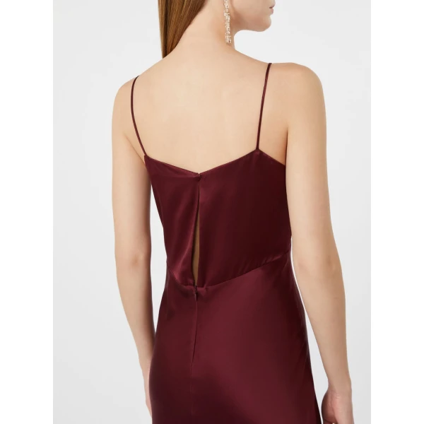 Max Mara Maroso Silk Satin Slip Dress in Bordeaux | Evening Gowns | Coveti