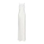 Max Mara Maroso Silk Satin Slip Dress in Silk White | Evening Gowns | Coveti