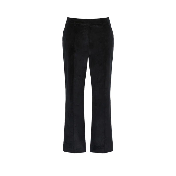 Marruca Cotton Needlecord Cropped Trousers in Black