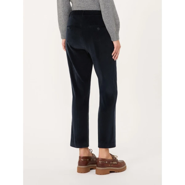 Max Mara Marruca Cotton Needlecord Cropped Trousers in Ultramarine | Tailored pants | Coveti