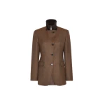Max Mara Martora Single-Breasted Wool Tweed Jacket in Brown | Blazers | Coveti