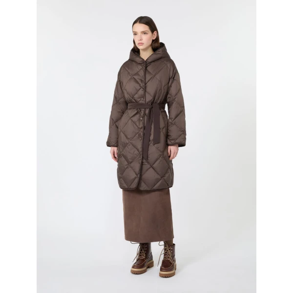 Max Mara Massa Reversible Technical Twill Down Jacket in Brown | Jackets | Coveti