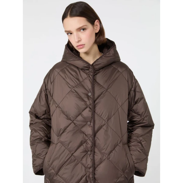 Max Mara Massa Reversible Technical Twill Down Jacket in Brown | Jackets | Coveti