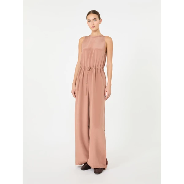 Max Mara Materia Silk Crepe de Chine Jumpsuit in Antique Rose | Jumpsuit | Coveti