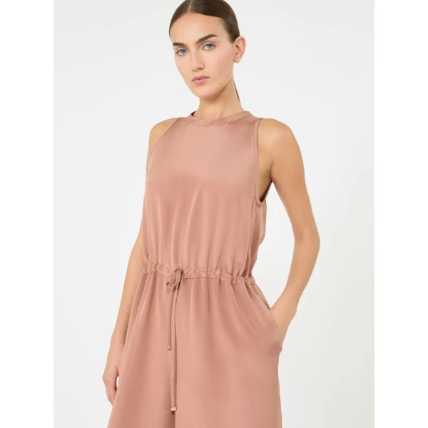 Max Mara Materia Silk Crepe de Chine Jumpsuit in Antique Rose | Jumpsuit | Coveti