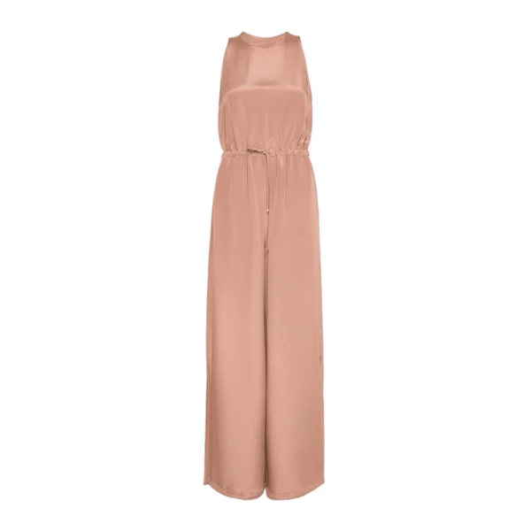 Max Mara Materia Silk Crepe de Chine Jumpsuit in Antique Rose | Jumpsuit | Coveti