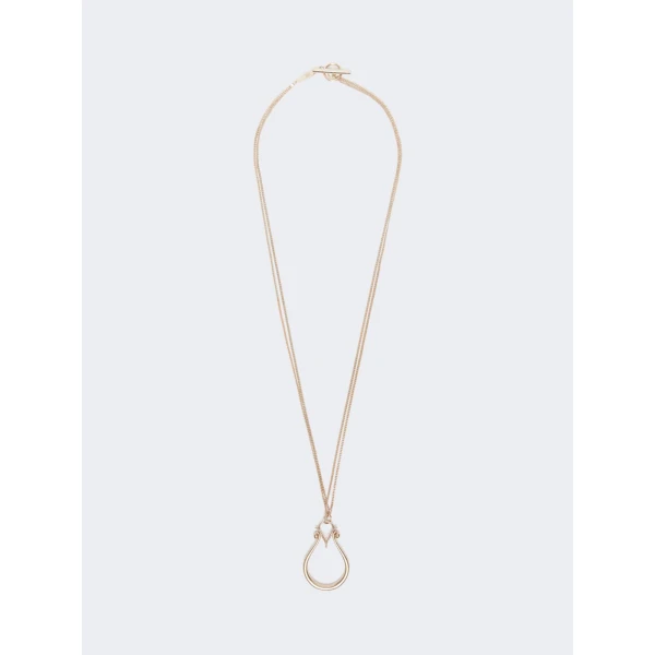 Max Mara Mbaroque Monogram Pendant Necklace in Gold | Necklace | Coveti