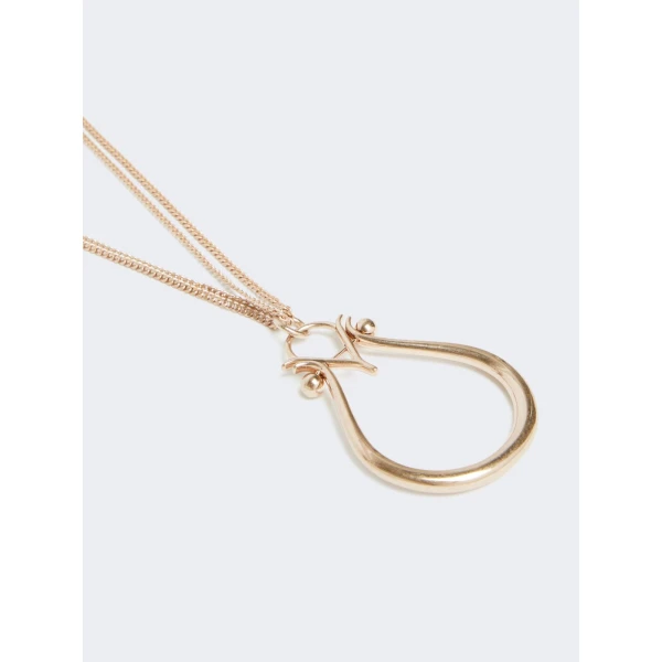 Max Mara Mbaroque Monogram Pendant Necklace in Gold | Necklace | Coveti