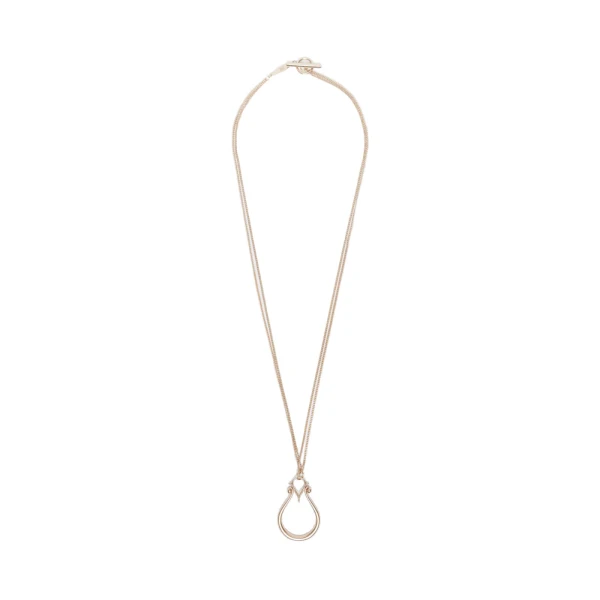 Mbaroque Monogram Pendant Necklace in Gold