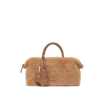 Max Mara Medium Camel Teddy Boston Bag in Camel | Totes & Top-Handle Bags | Coveti
