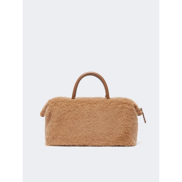 Max Mara Medium Camel Teddy Boston Bag in Camel | Totes & Top-Handle Bags | Coveti