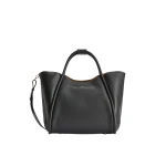 Max Mara Medium Leather Marine Bag in Black | Totes & Top-Handle Bags | Coveti