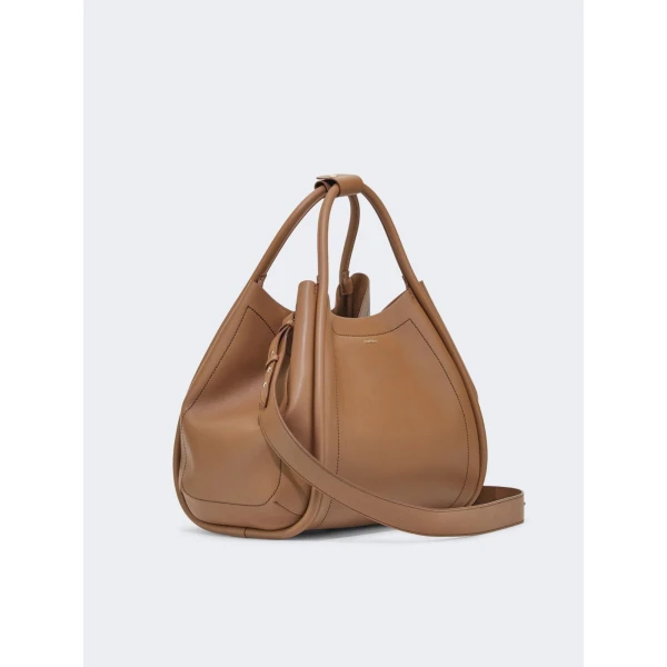 Max Mara Medium Leather Marine Bag in Brown Bronze | Totes & Top-Handle Bags | Coveti