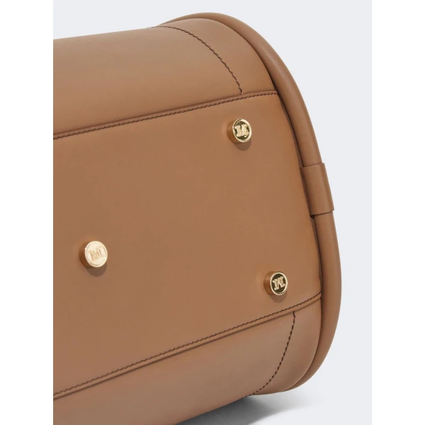 Max Mara Medium Leather Marine Bag in Brown Bronze | Totes & Top-Handle Bags | Coveti
