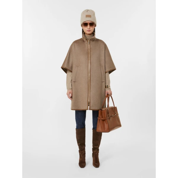 Max Mara Medium Margaux Natural Leather Handbag in Amber Brown | Totes & Top-Handle Bags | Coveti