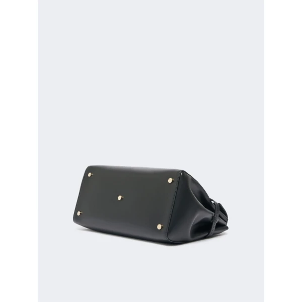 Max Mara Medium Margaux Natural Leather Handbag in Black | Totes & Top-Handle Bags | Coveti