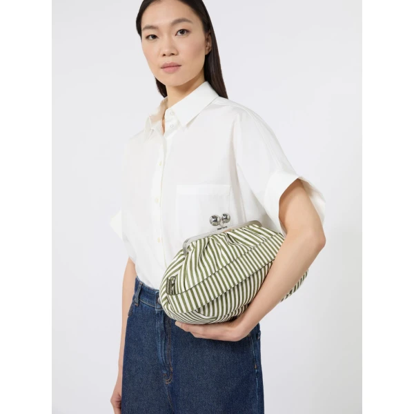 Max Mara Medium Medium Pasticcino Bag in Printed Nappa, Olive Green | Clutch Bags | Coveti