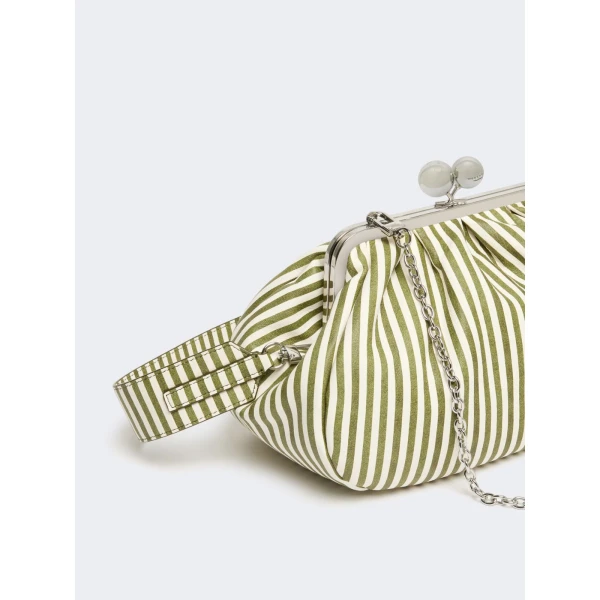 Max Mara Medium Medium Pasticcino Bag in Printed Nappa, Olive Green | Clutch Bags | Coveti