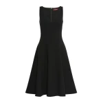 Max Mara Medusa Cady Circle Skirt Dress in Black | Midi Dresses | Coveti