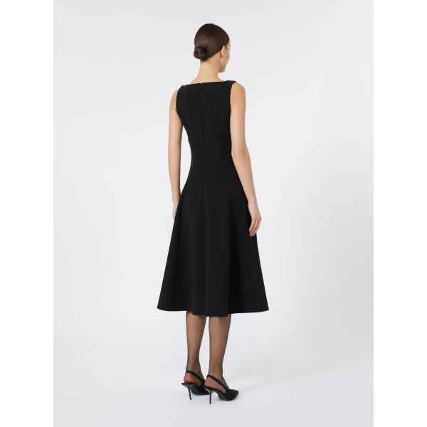 Max Mara Medusa Cady Circle Skirt Dress in Black | Midi Dresses | Coveti