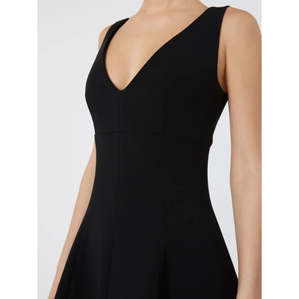 Max Mara Medusa Cady Circle Skirt Dress in Black | Midi Dresses | Coveti