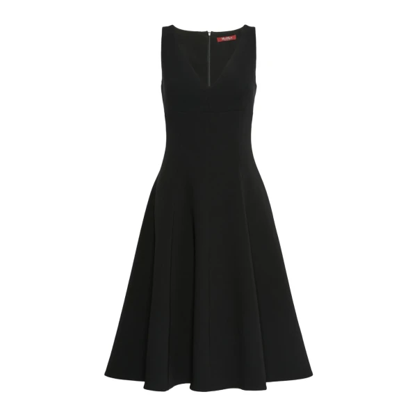 Max Mara Medusa Cady Circle Skirt Dress in Black | Midi Dresses | Coveti