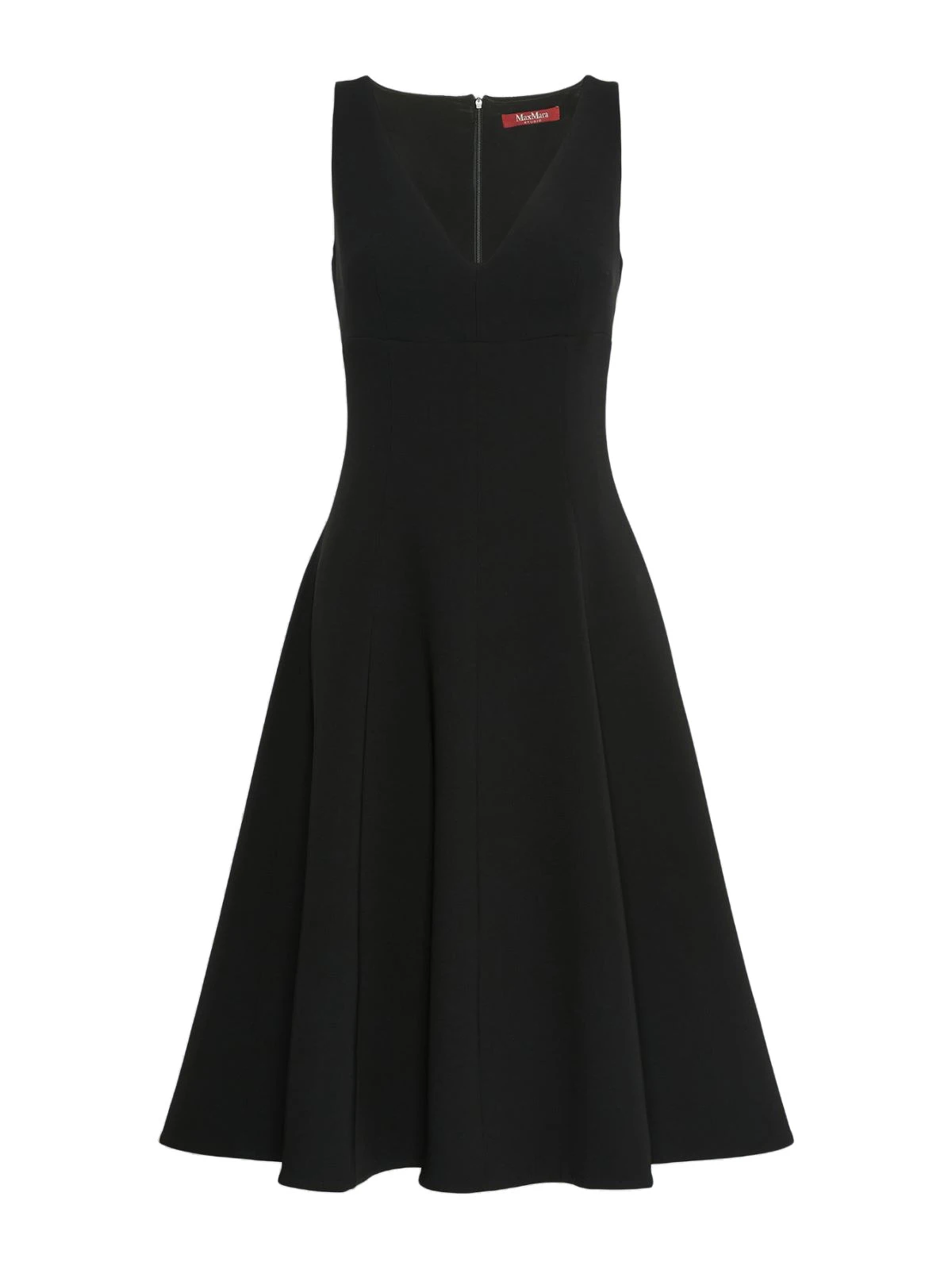 Max Mara Medusa Cady Circle Skirt Dress in Black Max Mara Medusa Cady Circle Skirt Dress in Black | Midi Dresses | Coveti