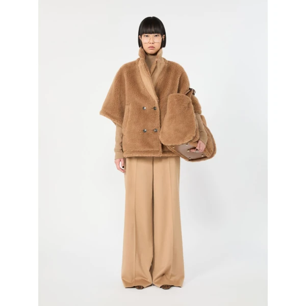 Max Mara Memo Camel and Teddy Reversible Cape in Camel | Coats | Coveti