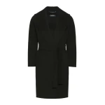 Max Mara Messi Double-Faced Wool Robe Coat in Black | Wool Coat | Coveti