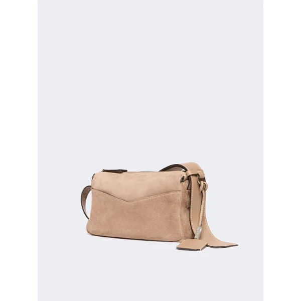 Max Mara Micro Split Leather Handbag in Mud | Mini Bags | Coveti