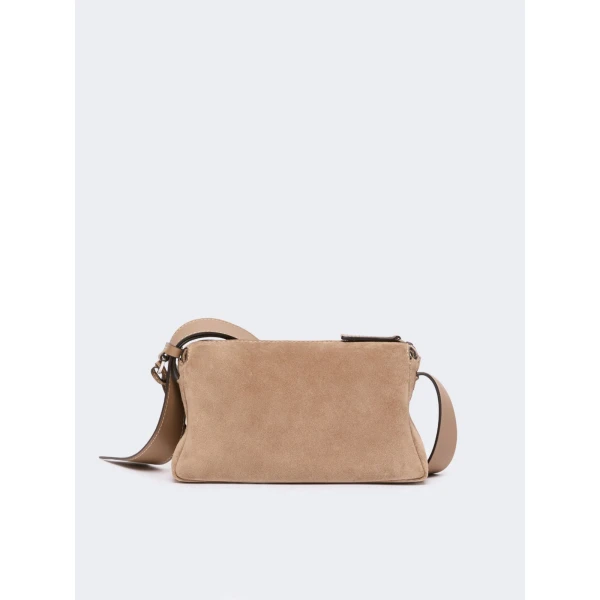 Max Mara Micro Split Leather Handbag in Mud | Mini Bags | Coveti